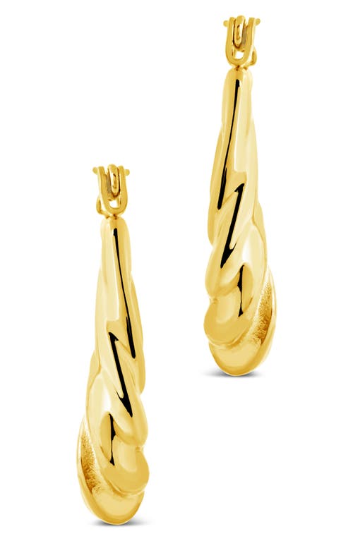 Sterling Forever Elena Twisted Tube Hoop Earrings In Gold