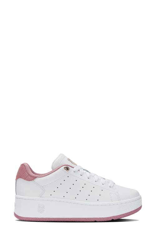 K-swiss Classic Pf Platform Sneaker In White/foxglove