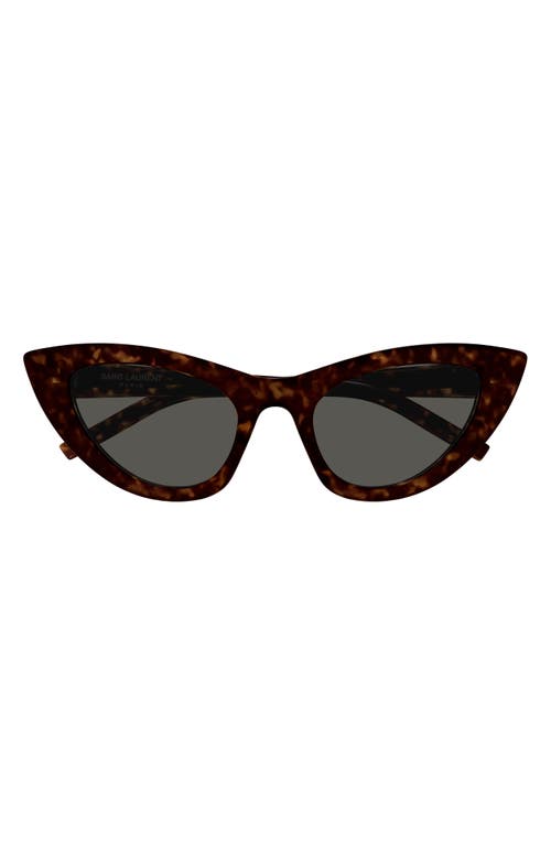 Shop Saint Laurent Lily 52mm Cat Eye Sunglasses In Havana