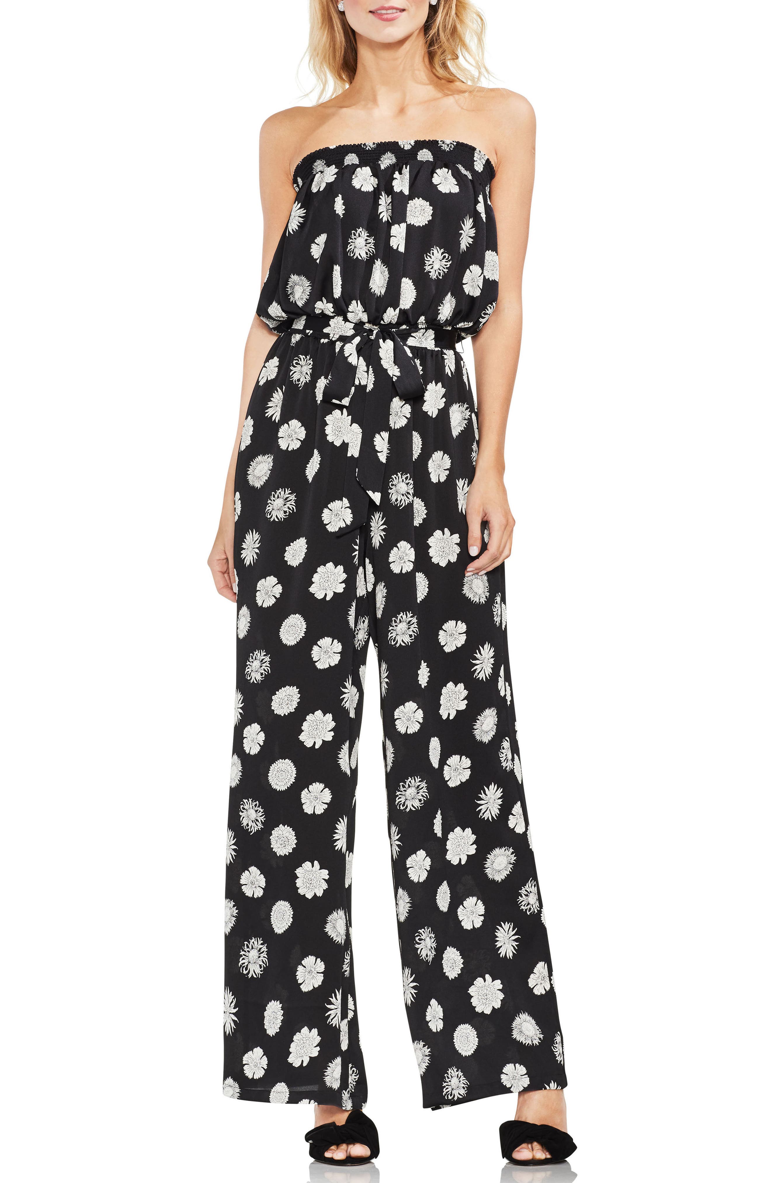 vince camuto polka dot jumpsuit