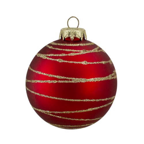 Northlight 4ct  Glass Red And Green Matte Christmas Ball Ornaments 3.25-inch In Red