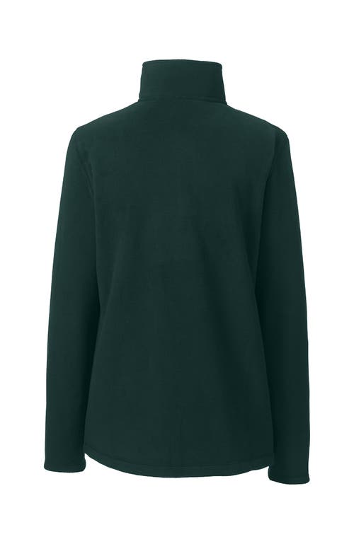 Shop Lands' End School Uniform Young  Lightweight Fleece Quarter Zip Pullover In Evergreen