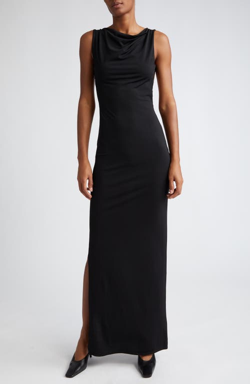 Miaou Selena Cutout Cowl Neck Stretch Jersey Dress Black at Nordstrom,