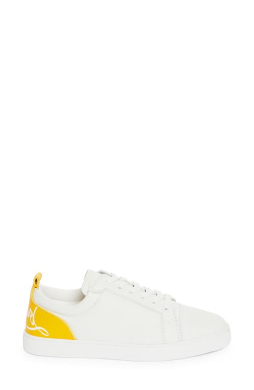 Shop Christian Louboutin Fun Louis Sneaker In White/pollen