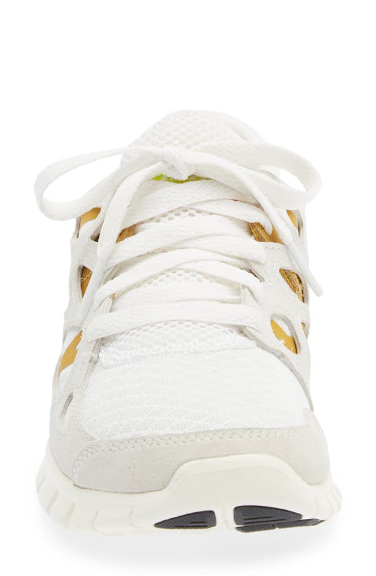 Nike Free Run 2 Sneaker In Summit White/ Orange/ Gold