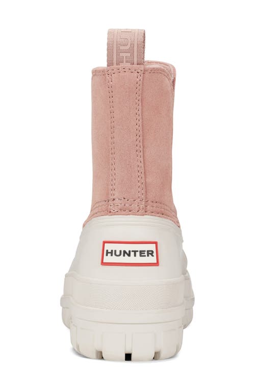 Shop Hunter Sutton Waterproof Duck Boot In Whitby Sand/rococo Blush