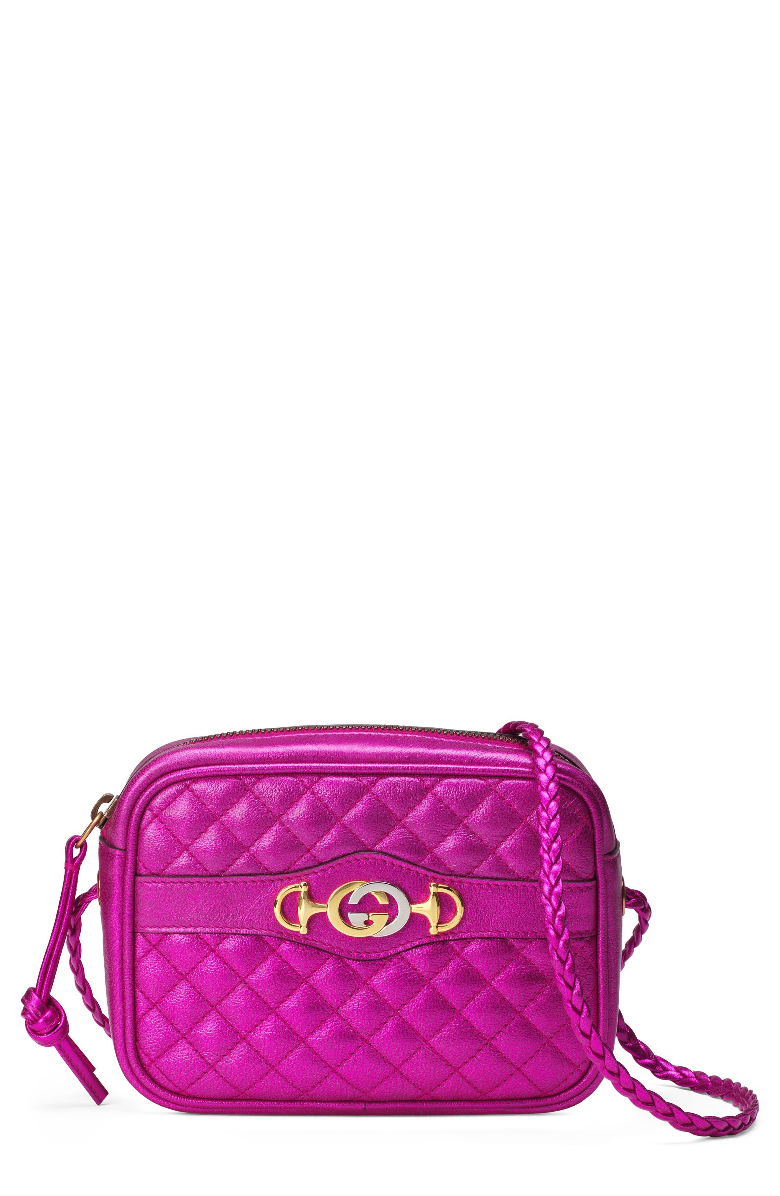 Gucci Quilted Metallic Leather Camera 