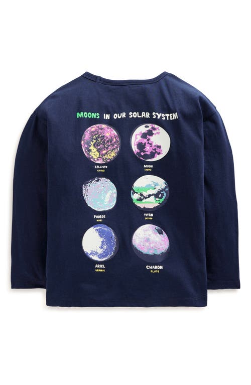 Shop Mini Boden Kids' Moons Long Sleeve Cotton Graphic T-shirt In College Navy Planets