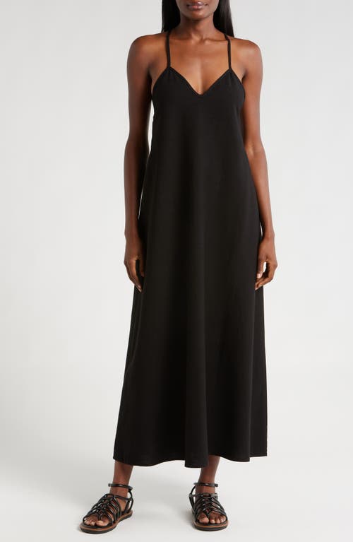 Shop Nordstrom Tie Back Cover-up Maxi Dress In Black