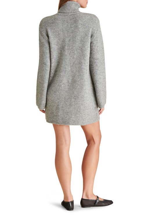 Shop Steve Madden Abbie Long Sleeve Mini Sweater Dress In Heather Grey