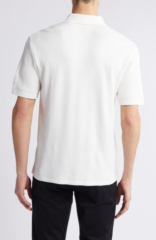 Shop Vince Textured Stretch Cotton Polo In Off White