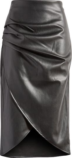 Pleather tulip 2025 wrap skirt