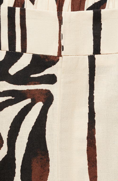 Mango Karina Cotton & Linen Pants In Brown