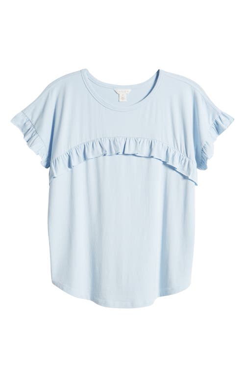 Shop Caslonr Caslon(r) Ruffle Trim Top In Blue Skyway