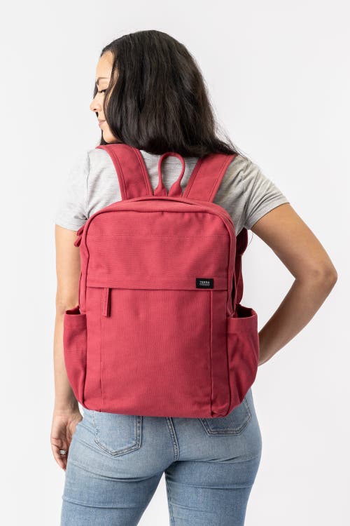 Terra Thread Sustainable Backpack For School And Everyday Use In Ruby Red