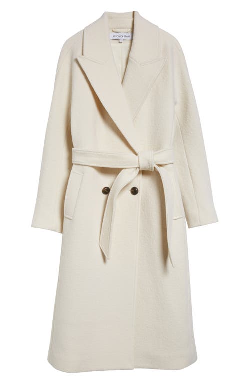 Shop Veronica Beard Della Virgin Wool Dickey Coat In Ecru