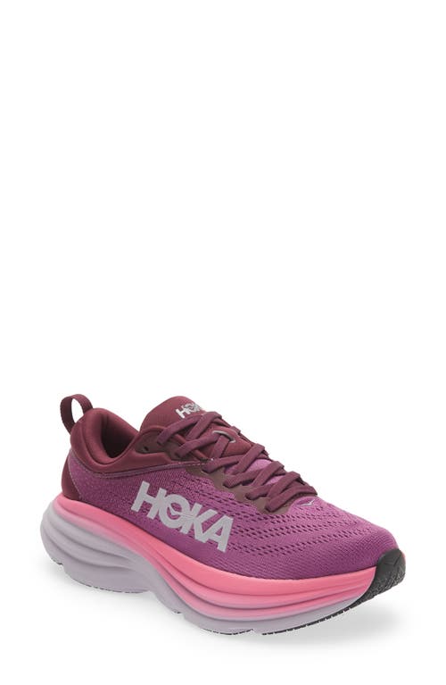 HOKA Bondi 8 Running Shoe in Beautyberry /Grape Wine at Nordstrom, Size 5B
