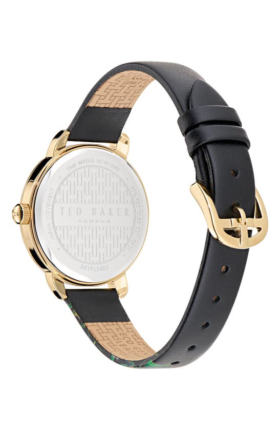 Ted Baker London Floral Watch, 14mm In Black