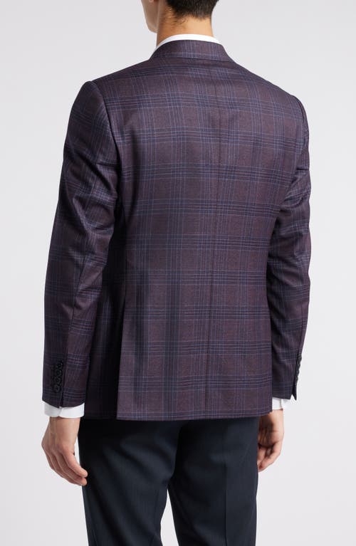 Shop Emporio Armani Plaid Wool Sport Coat In Wine