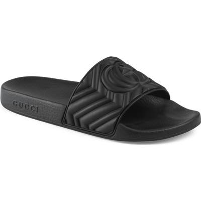 Gucci Matelasse Slide Sandal, Black