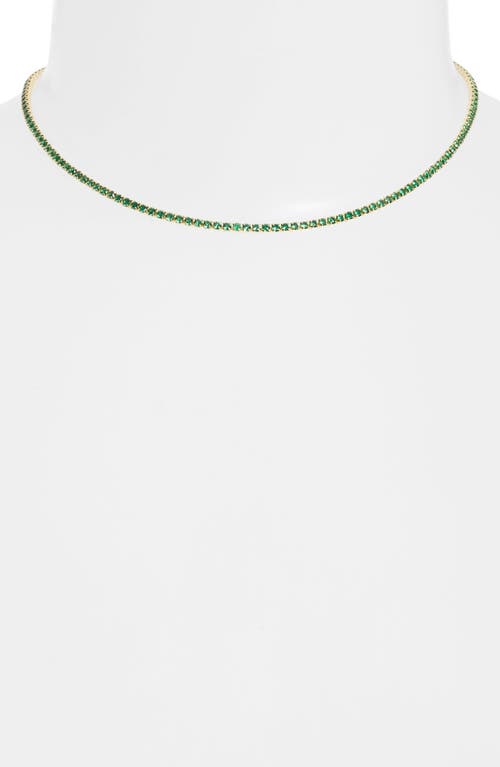 Adina's Jewels Cubic Zirconia Tennis Choker in Emerald Green