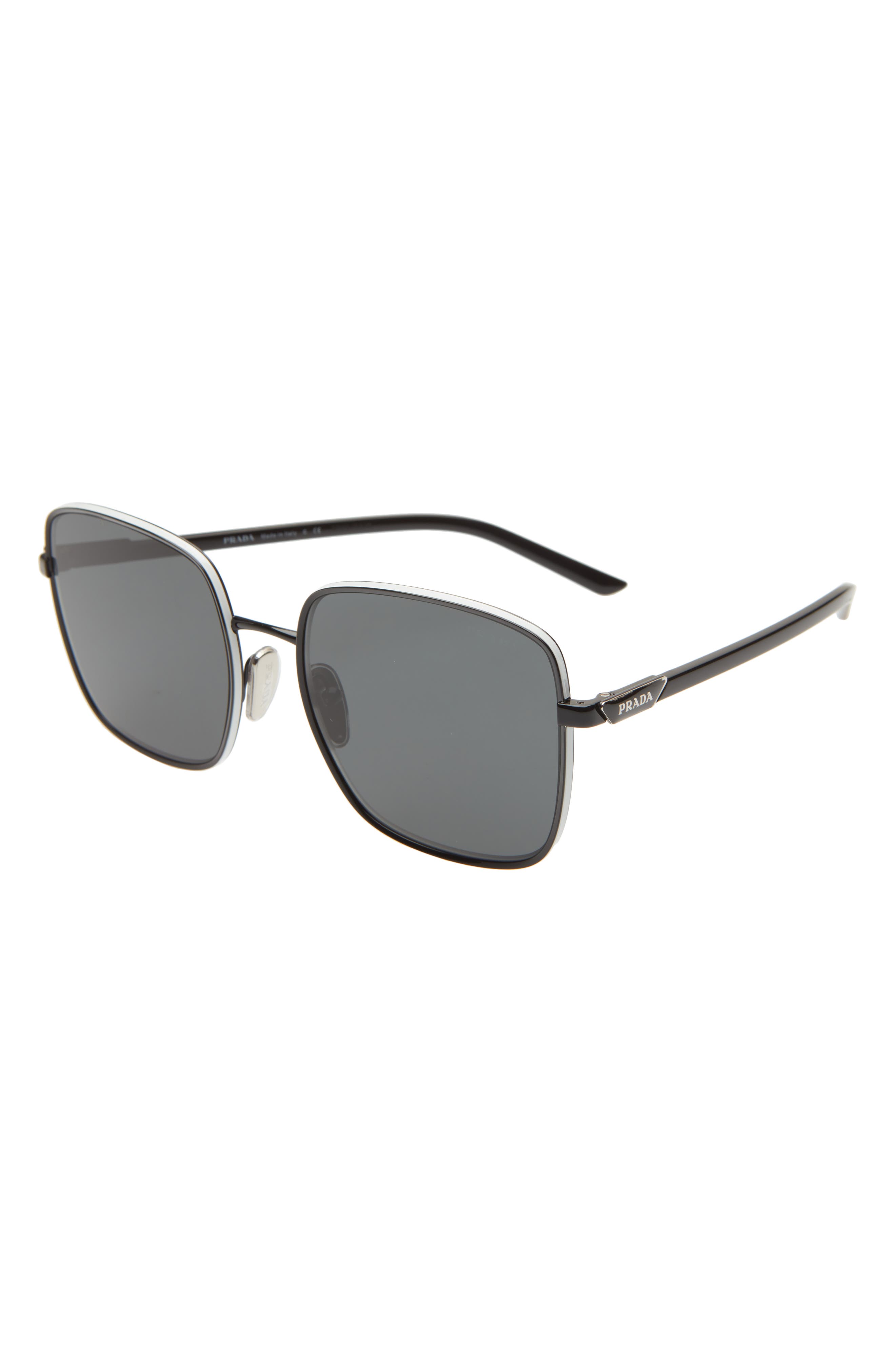 prada 57mm square sunglasses