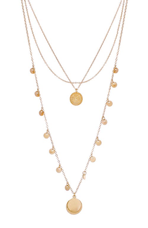 Panacea Layered Circle Pendant Necklace in Gold at Nordstrom