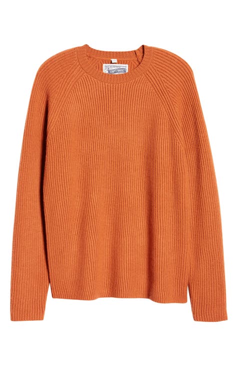 Le 31 Heathered Ribbed Knit Sweater in Orange for Men