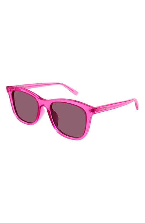 Saint Laurent 53mm Rectangular Sunglasses in Fuchsia