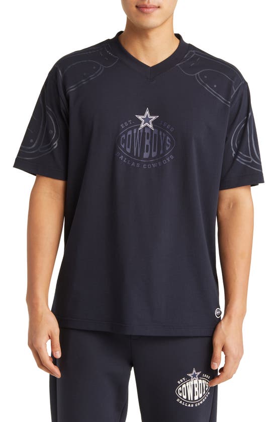 Shop Hugo Boss Boss X Nfl Tackle Graphic T-shirt In Dallas Cowboys Dark Blue