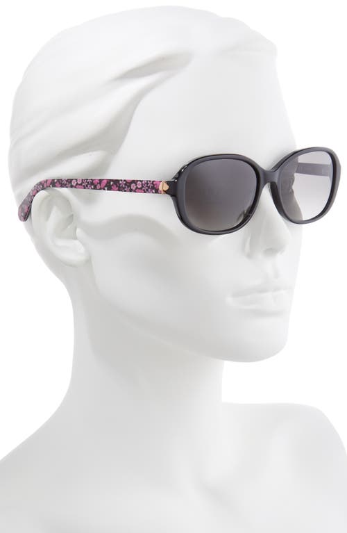 Shop Kate Spade New York Izabella 55mm Gradient Oval Sunglasses In Black/grey Sf Polar