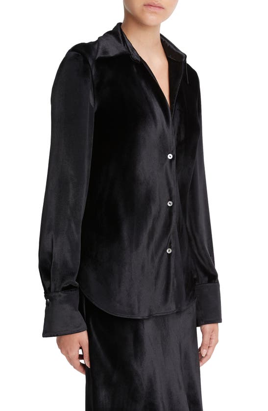 Vince Bias Cut Satin Blouse In Black