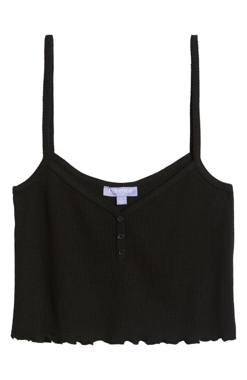 Florence By Mills Lettuce Edge Cotton Blend Crop Camisole In Black