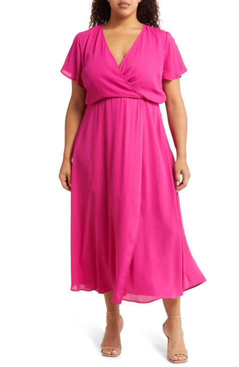 Pink plus size dresses