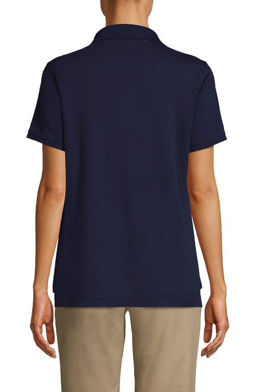 Shop Lands' End School Uniform  Short Sleeve Interlock Polo Shirt In Classic Navy