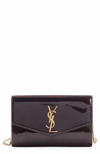 Saint Laurent Cassandre Matelass Leather Wallet on a Chain