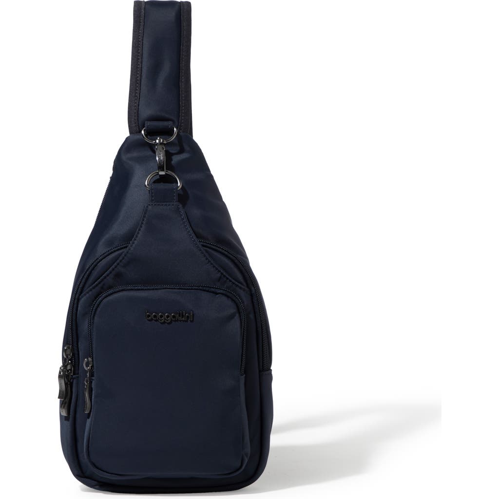 Baggallini Central Park Sling Bag In French Navy