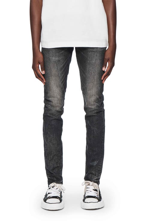 Crackle Coated Skinny Jeans