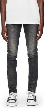 PURPLE BRAND Crackle Coated Skinny Jeans
