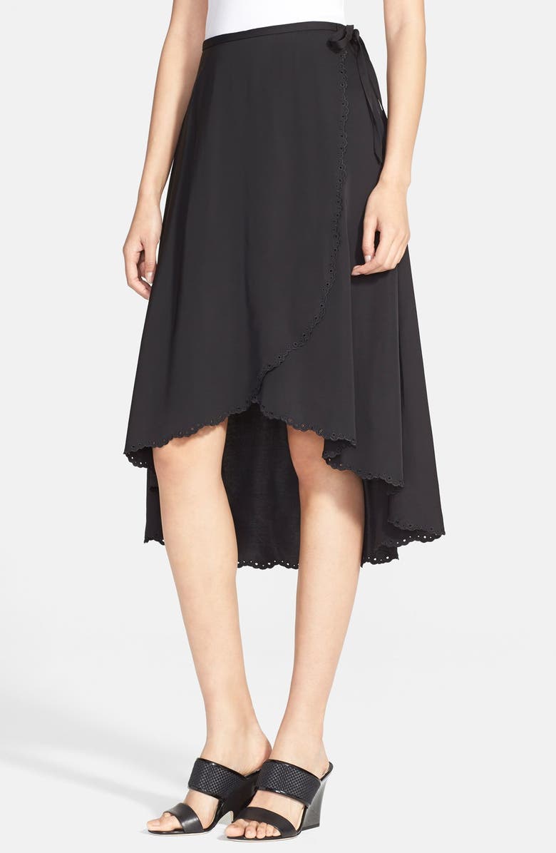 Tracy Reese Scalloped Satin Wrap Skirt | Nordstrom