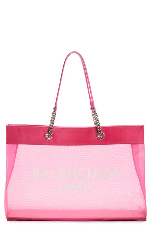 Duty Free Large Mesh Tote Bag in Pink - Balenciaga