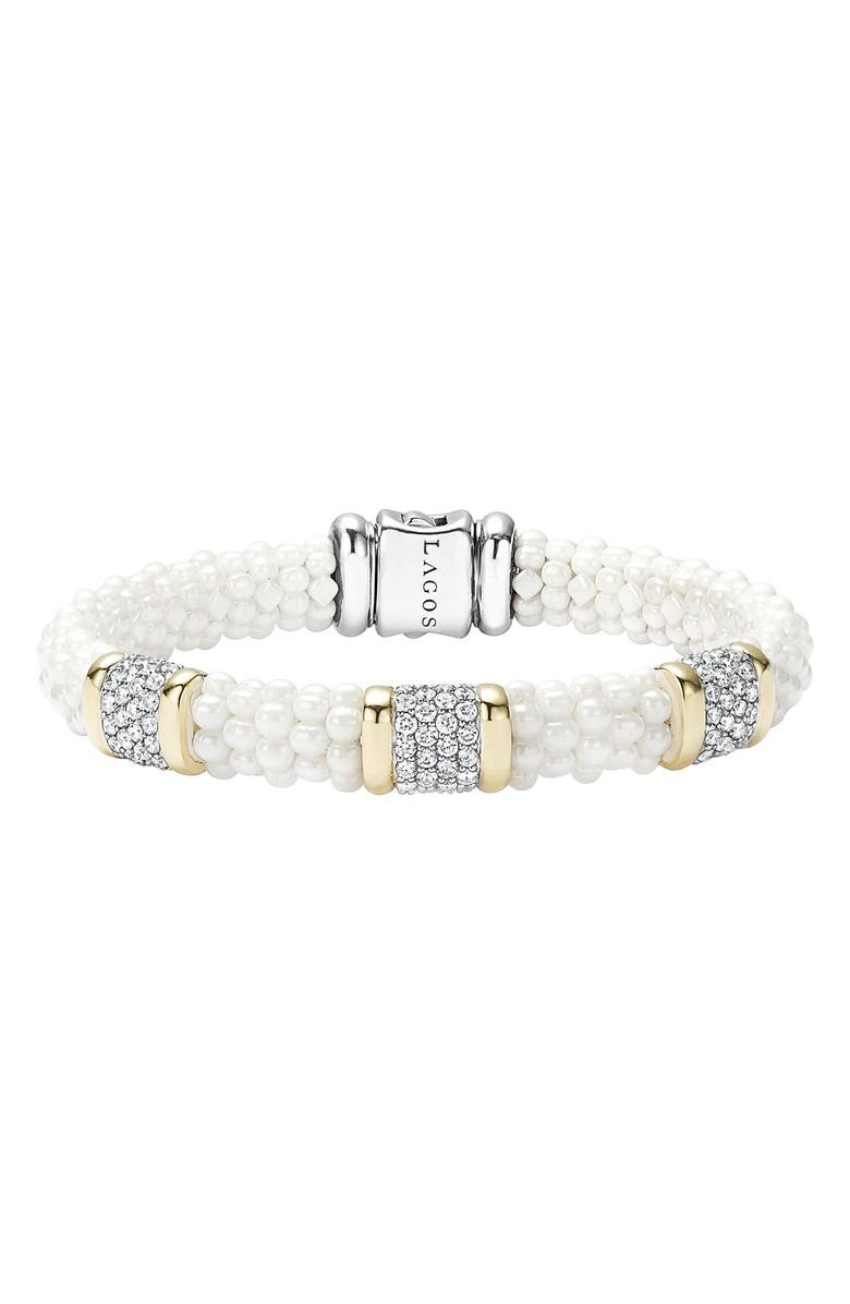 LAGOS 'White Caviar' Three Station Diamond Bracelet | Nordstrom