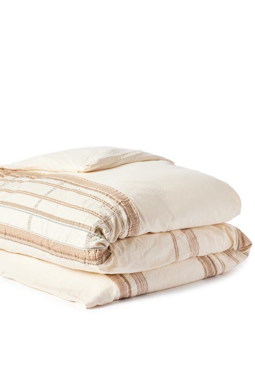 Coyuchi Bodega Bay Organic Cotton Duvet Cover In Undyed W/fawn