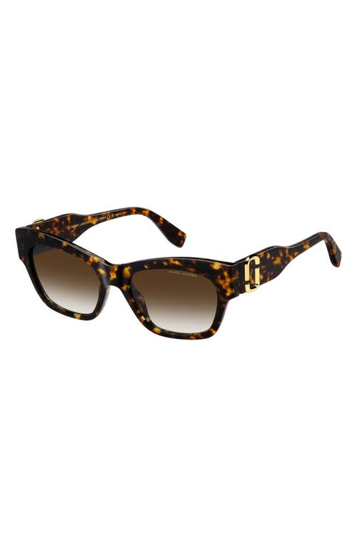 Marc Jacobs 54mm Gradient Rectangular Sunglasses In Havana/brown