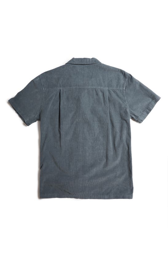 Shop Rowan Zion Cotton Corduroy Short Sleeve Button-up Shirt In Slate