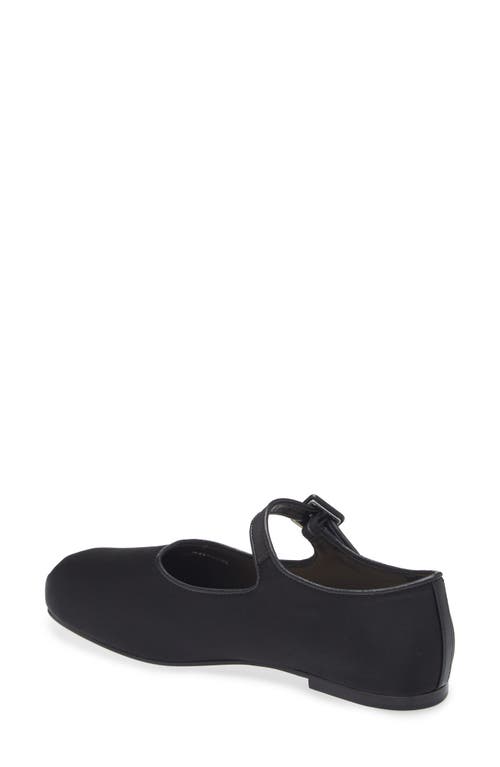 Shop Sandy Liang Pointe Mary Jane Flat In Black Satin