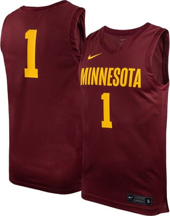 Nike Men's Minnesota Golden Gophers #1 Maroon Replica Basketball Jersey