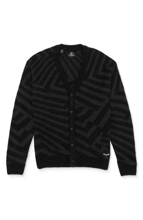 Shop Volcom Driftop Jacquard Cardigan In Black