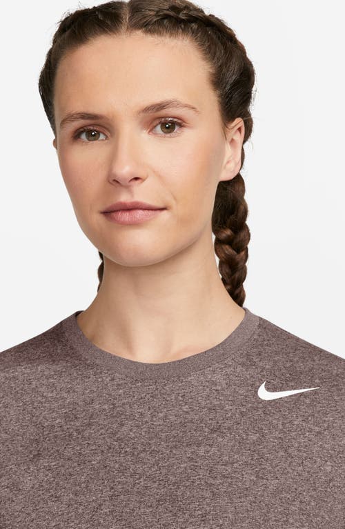 Shop Nike Dri-fit Crewneck T-shirt In Smokey Mauve/pure/htr