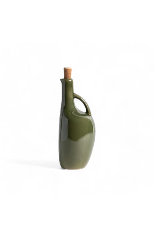 Gharyan Stoneware Olive Oil Bottle Canard In Green